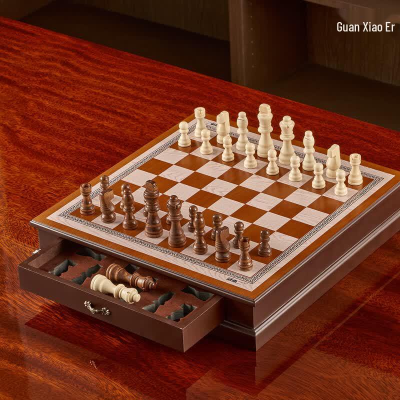Premium International Chess Set with Drawer Premium Drawer Chess Set