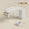 Reversible L Shaped Desk with Drawers USB Ports 150 X 80 Cm White