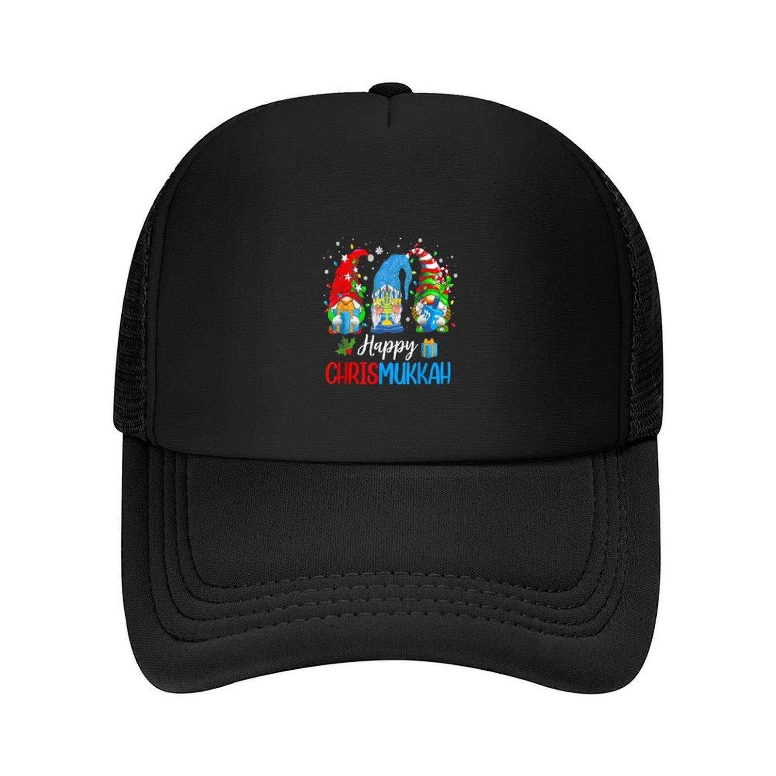 Happy Chrismukkah Gnomes Merry Christmas And Happy Hanukkah Baseball Cap funny hat Hip Hop custom Hat sun caps Golf Women  Mens