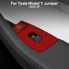 Italienische Oberseite Wildleder-Zieraufkleber LHD RHD Für Tesla Model Y Juniper 2025 2026-Up Fensterheber-Schalter Auto-Innenzubehör
