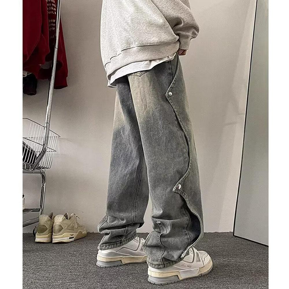 Jeans Hip Hop Y2K Unisex - Vita Alta Con Stampa Teschio E Tasche Grandi, Stile Gotico Vintage - Foto 13