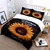 Sunflower with Text Pattern. Bedding Sets Duvet Cover Sets Duvet Covers Pillowcases(1*Duvet Cover 2*Pillowcases Without Duvet Insert)