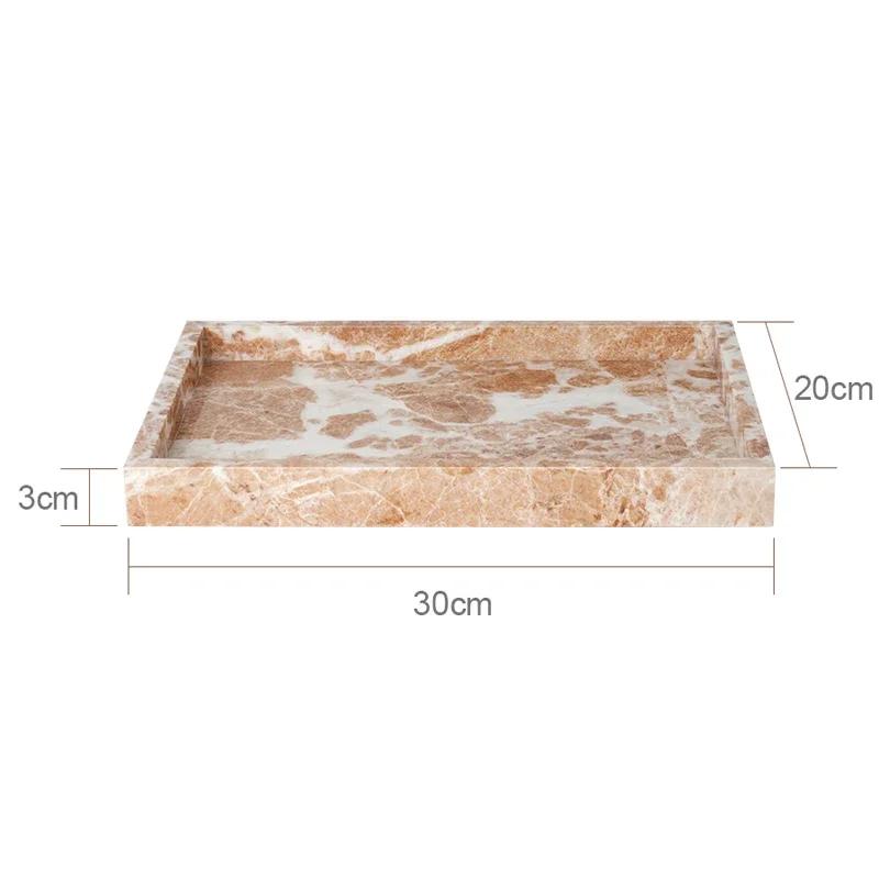 Coral Pink Natural Marble Set for Bathroom Soap Dispenser Soap Dish Toothbrush Holder Tissue Box Tray Bathroom Accessories