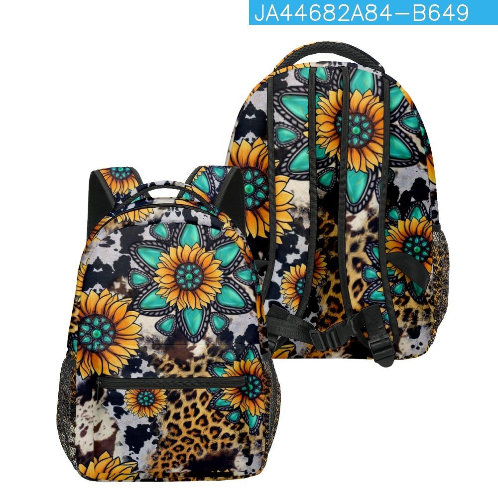 Cartoon Cartoon Kpop Youthful School Bags Unisex Sunflower Travel Bags 3D Print Oxford Waterproof Notebook Shoulder Backpacks