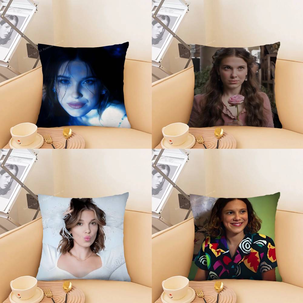 pc Millie Brown Stranger Pillow Case Fashion Square Pillowcase Bedroom Sofa Room Ins Decoration Leisure