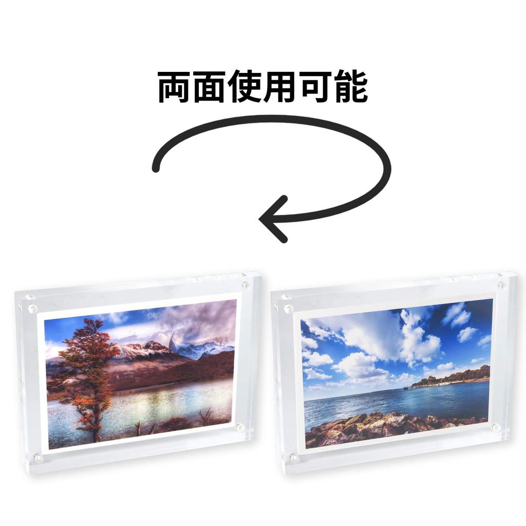 BBEST Akryl Fotoramme Blokktype L Størrelse 148 x 110mm 1 Stk Magnet Vertikal og Horisontal Fotoramme Gjennomsiktig Klar Kan Brukes på Begge Sider