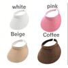 1/4pc Women's Summer Empty Top Sun Hat Solid Color Multifunctional and Simple Wide Brim UV Protection Breathable Sun Visor Caps