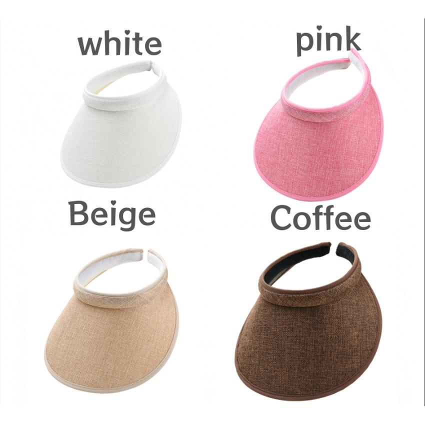 1/4pc Women's Summer Empty Top Sun Hat Solid Color Multifunctional and Simple Wide Brim UV Protection Breathable Sun Visor Caps