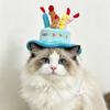 Chapeau d'Anniversaire pour Animal de Compagnie Mignon Gâteau d'Anniversaire Chien Chapeau Peluche Réglable Chapeau d'Anniversaire pour Petits Chiens Moyens Chats Accessoire de Fête