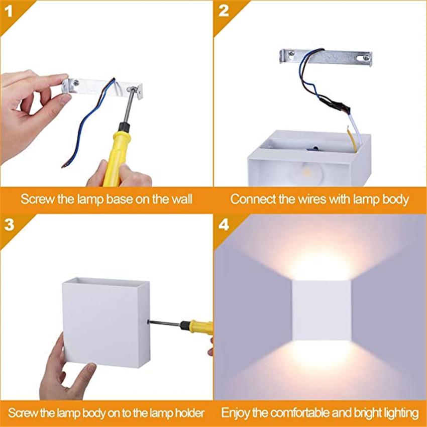 LED Wall Light Up Down Lamp Indoor Decoration Gold Aluminum wall lamp