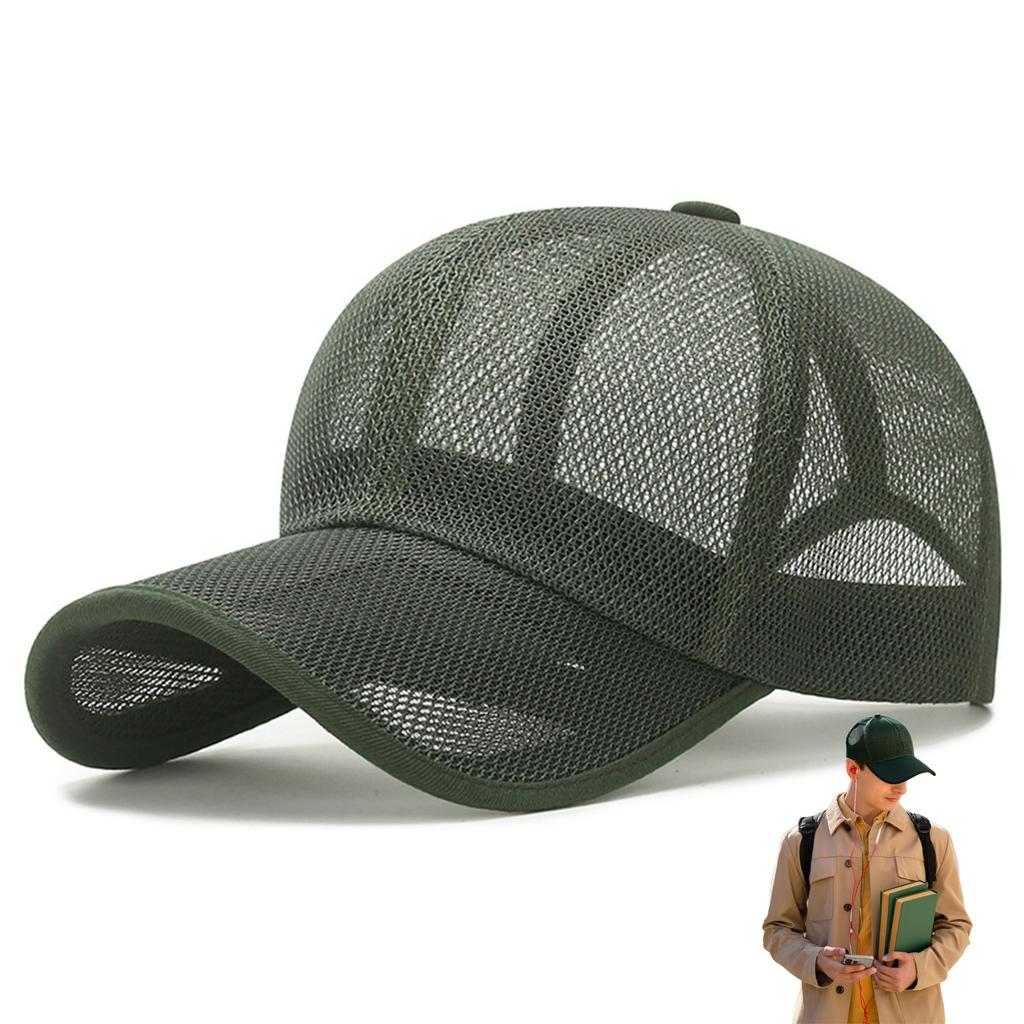Atmungsaktiver Netz-Hohl-Sonnenhut für Herren Damen Outdoor-Sport Sonnenschutzmützen Verstellbare Größe