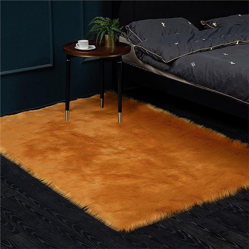 Nordic Style Plush Living Room Carpet - Cute Full Coverage Imitation Wool Rug for Bedroom & Sofa Area.
