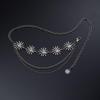 Catena da vita in metallo a girasole multistrato regolabile per donna