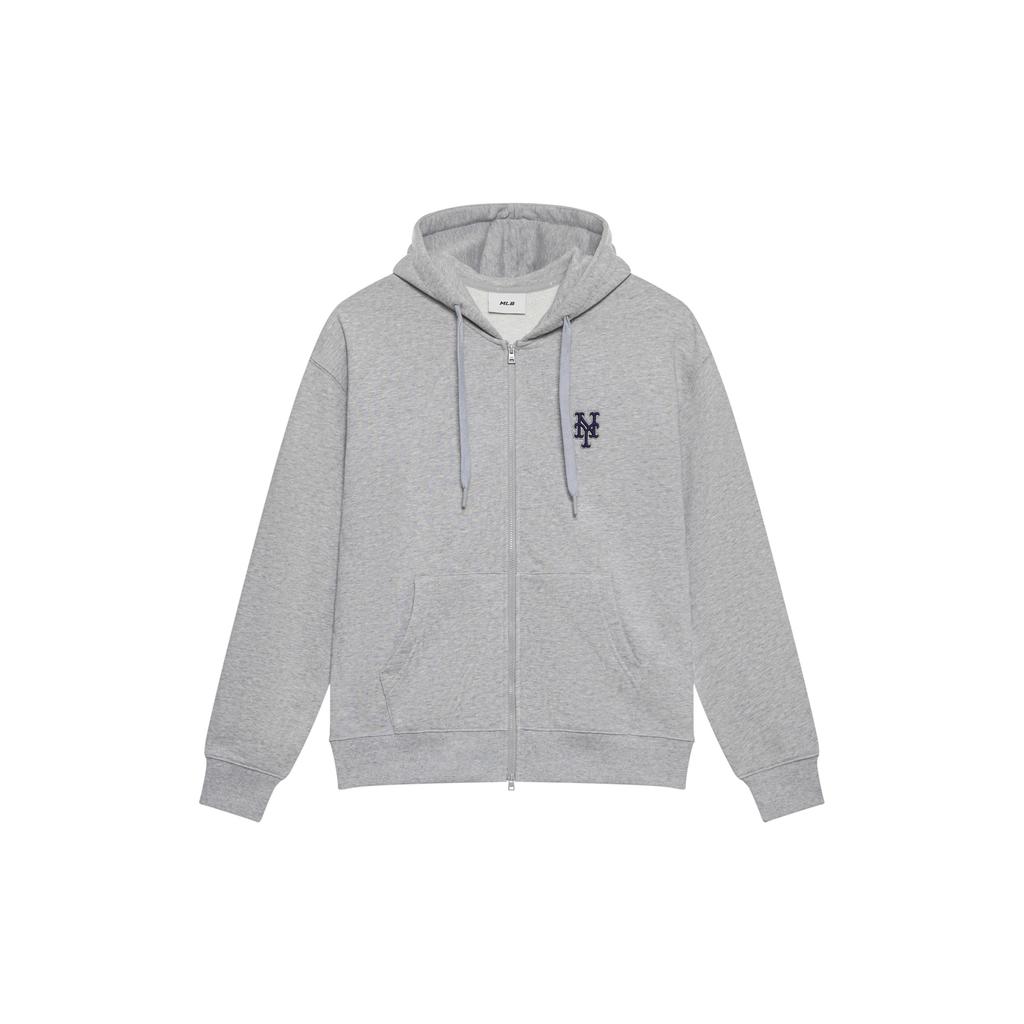 MLB Basic Collection New York Mets 24FW Zip Closure Cardigan Sweatshirt Unisex Heather Gray 3ATRB0144-09MGS