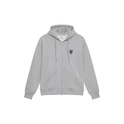 MLB Basic Collection New York Mets 24FW Zip Closure Cardigan Sweatshirt Unisex Heather Gray 3ATRB0144-09MGS