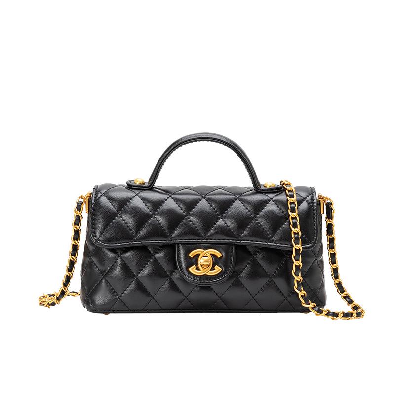 Argyle Dámská trendy crossbody kabelka - Módní, ležérní, všestranná čtvercová taška přes rameno se zámkem