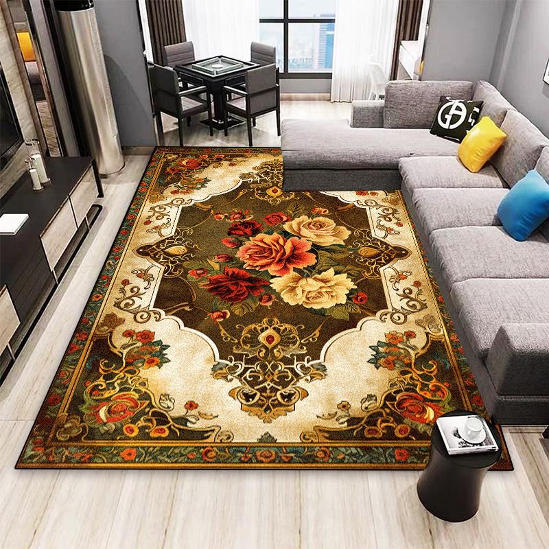 Nordic Persian Style Carpet for Living Room Home Decoration Retro Lounge Rugs Soft Bedroom Carpets Non-slip Bedside Mat Washable
