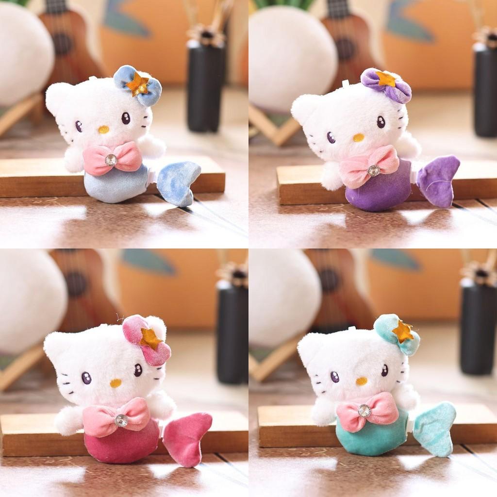 Cute Hellokitty Plush Keychain With Tail For Bags And Gifts