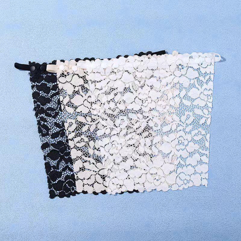 Women's Seamless Strapless Lace-Trim Base Layer with Chest Pad