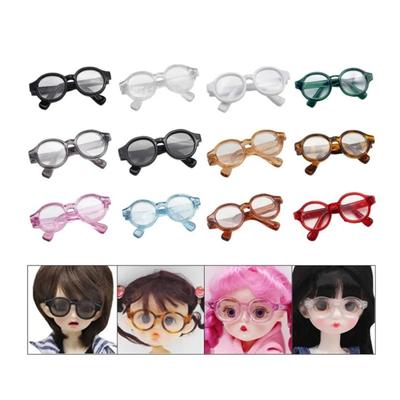 Doll Accessory Transparent Plastic Glasses Transparent Doll Round Glasses  Doll Ornament