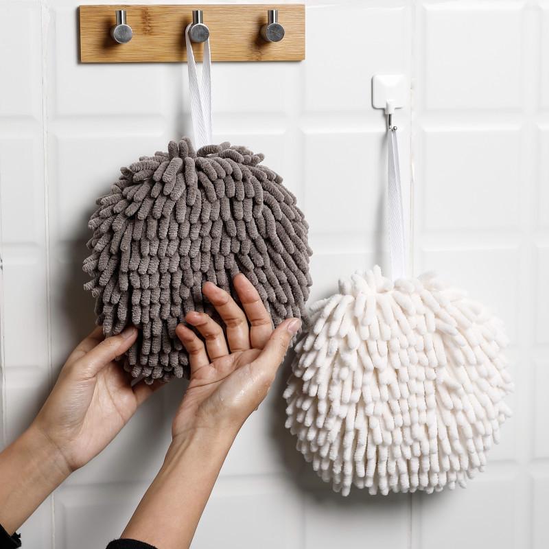 Thickened Chenille Absorbent Lint-Free Hanging Hand Towel for Kitchen & Bathroom.