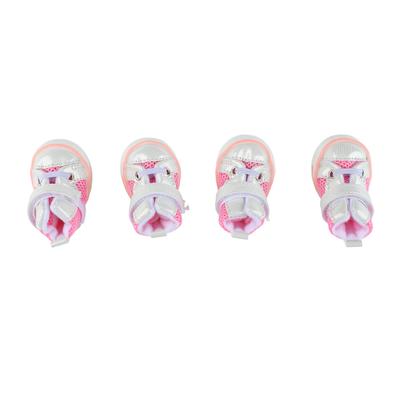 Sapatos para cachorro primavera verão elegantes fofos malha respirável antiderrapante protetor de pata de cachorro para áreas externas