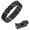 Brățară cu lanț magnetic de terapie, culoare aur roz punk greu de 15 mm, pentru bărbați și femei, oțel inoxidabil negru rock, brățară health pentru bicicletă, bijuterii