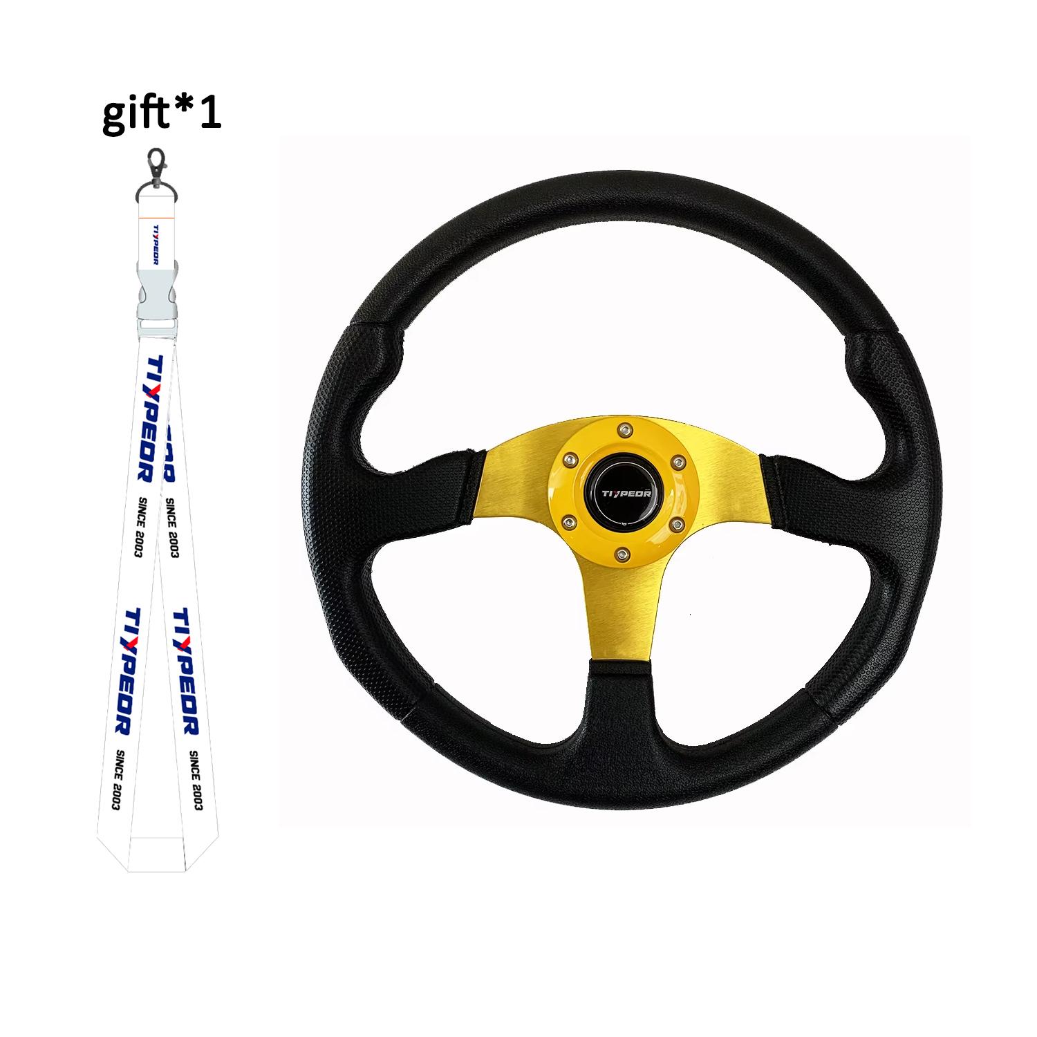 TIYPEOR 14 Inch PU Plastic Material Steering Wheel for Gaming Dirt Bikes 350mm Diameter 001-GZFXP176-05
