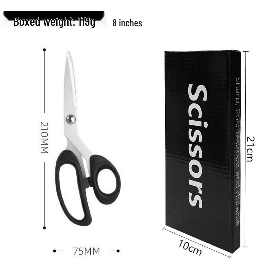 Large Stainless Steel Tailor Scissors with Plastic Handle for Cutting Fabric, Leather, Rope, and Line