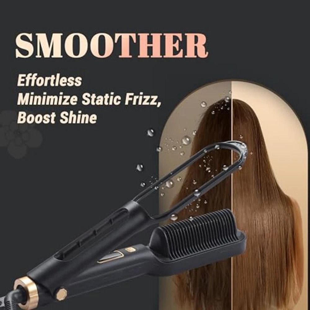 LED Digital Display Electric Hair Straightening Comb Anti Scald Portable Hair Straightener  Home