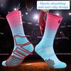 Training Socks Striped Patchwork Achilles Tendon Protection Breathable Non-Slip Towel Bottoms Anti-friction Soccer Socks for Adult