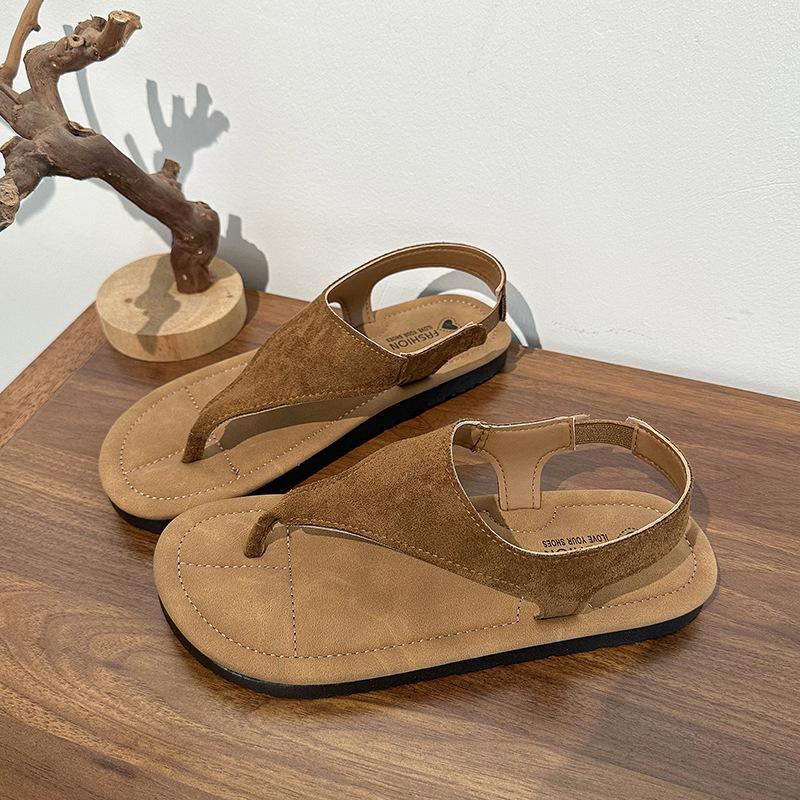 

Herringbone sandals wind sandals 2025 summer new fashionable versatile soft-soled sandals 40 коричневый