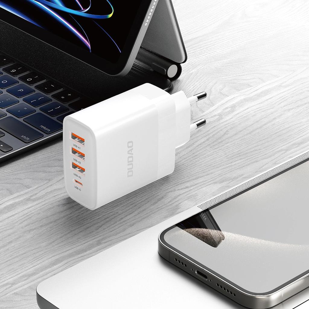 Ładowarka Dudao A5Heu Sieciowa 3X Usb-A 1X Usb-C Pd20W - Biała
