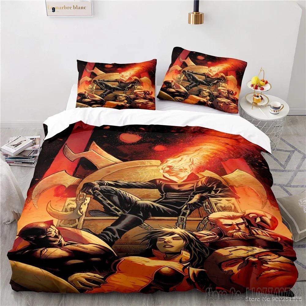 Twin Full Queen King Love Chost Rider Duvet Cover Set HD Comforter Cover Bedclothes for Kids Bedding Sets Bedroom Decor