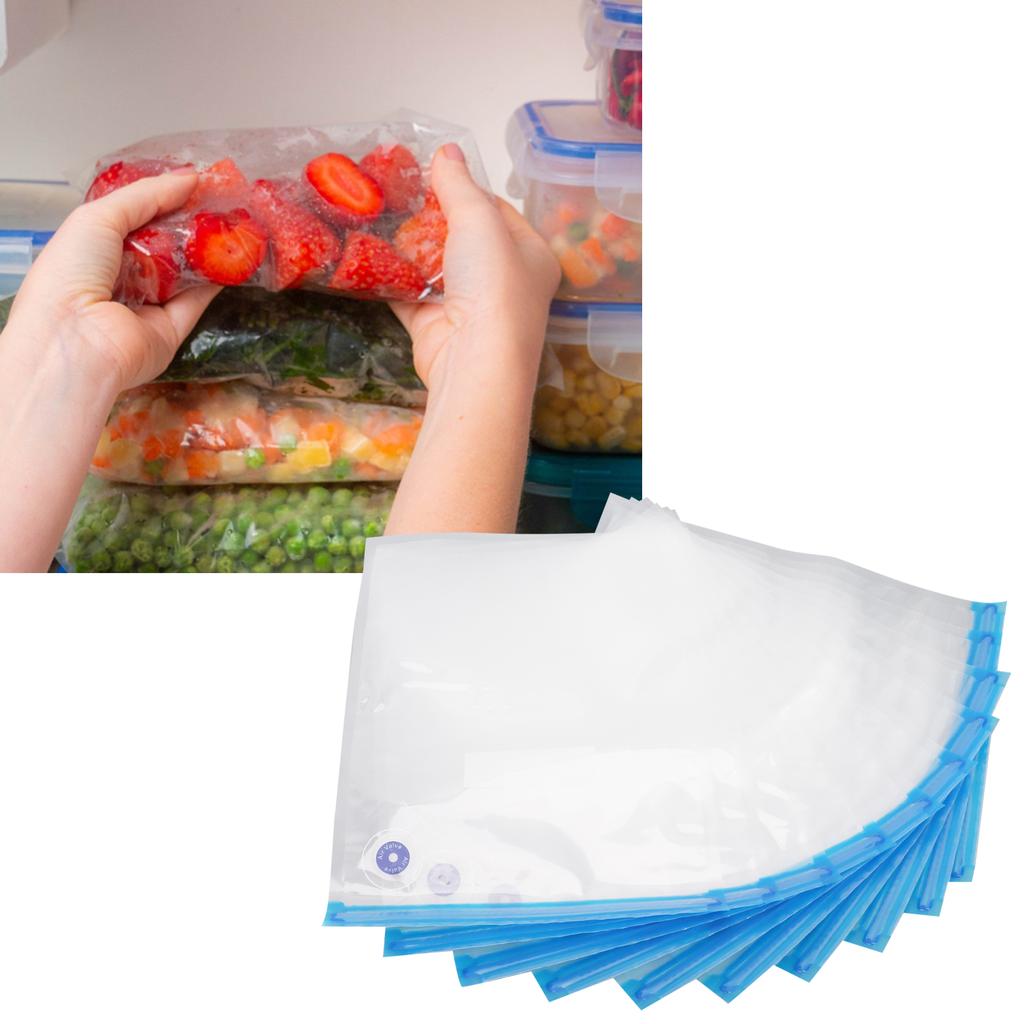 10Pcs Food Vacuum Bag Odorless Space Saving Vacuum Sler Bag with Pump for Home Supermarket