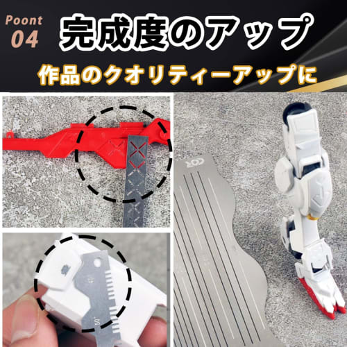 5-Piece Set of Etching Guides, Etching Saws, and Stainless Steel Templates for Plastic Models