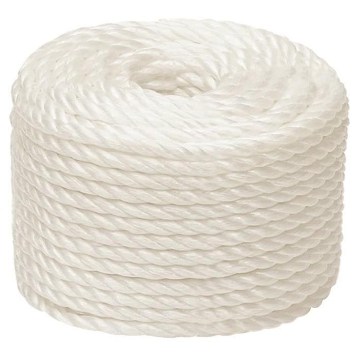 153067 vidaXL Work Rope White 16 Mm 250 M Polypropylene