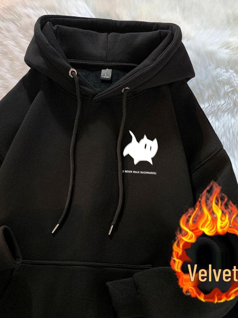 Men's Trendy Printed Hooded Sweatshirt - New Loose-Fit Autumn/Winter Hoodie