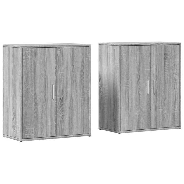 VidaXL Buffets 2 pcs sonoma gris 60x31x70 cm bois d'ingénierie, armoire de rangement, meuble d'entrée, meuble d'appoint 3276544