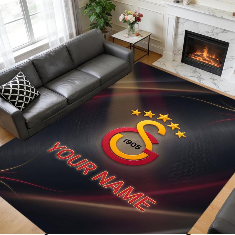 Crystal Velvet Rug Custom Name Text, Soft Non Slip Floor Mat Home DecorGalatasaray FC