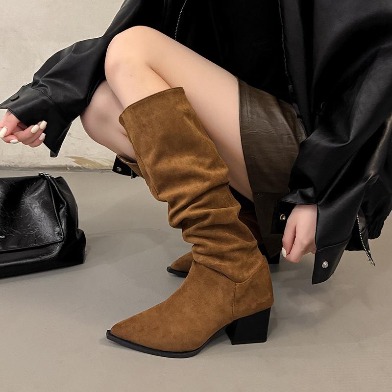 Mode Wintermode Spitzschuh Damen Lange Overknee-Stiefel Nachtclub High Heels Party Stripper Damenschuhe