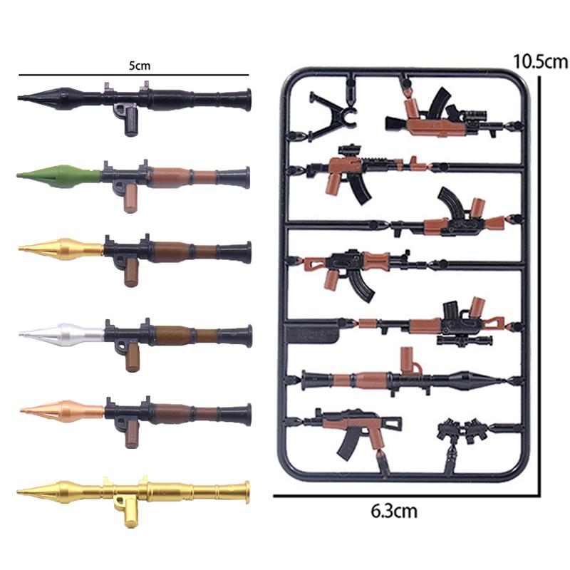 Military Building Blocks Solider Figures Weapons RPG Equipment Vest Equipment Accessories Bomb Disposal Suit Samurai Sword MOC