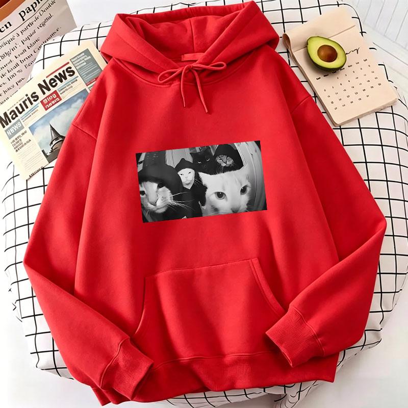 Hip Hop Cat Print Hoodies Spring Autumn Winter Casual Hoodies Sweatshirts Men Women Tops Streetwear
