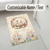 Easter Bunny Theme Crystal Velvet Rug Personalized Custom Name Text Soft Floor Mat Home Decor