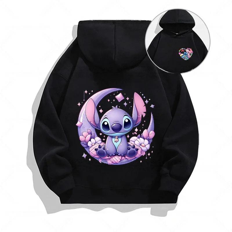 Autumn Disney Cool Stitch Print Children's Hoodies Fashion Casual Boys Girls Long Sleeved Sweatshirts Tops Kids Pullover