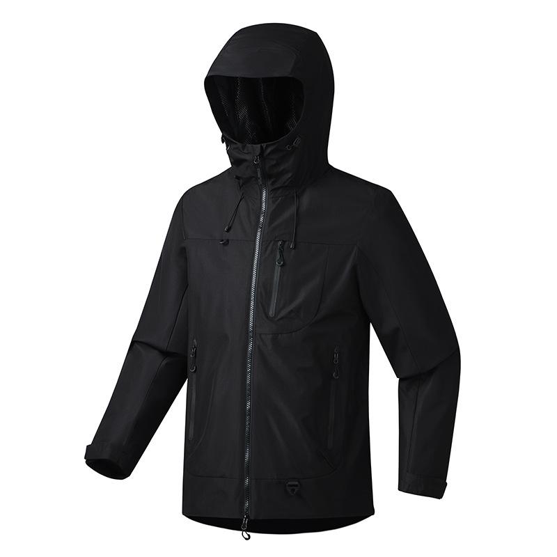 Mountain Style Windproof Hooded Jacket - Spring/Autumn Outdoor Couple s Windbreaker 3XL чёрный