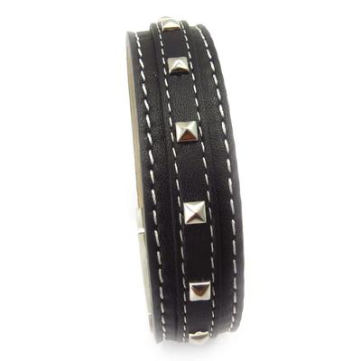 [K5177] - Mixed Bracelet 'Peaceful' Black / Steel