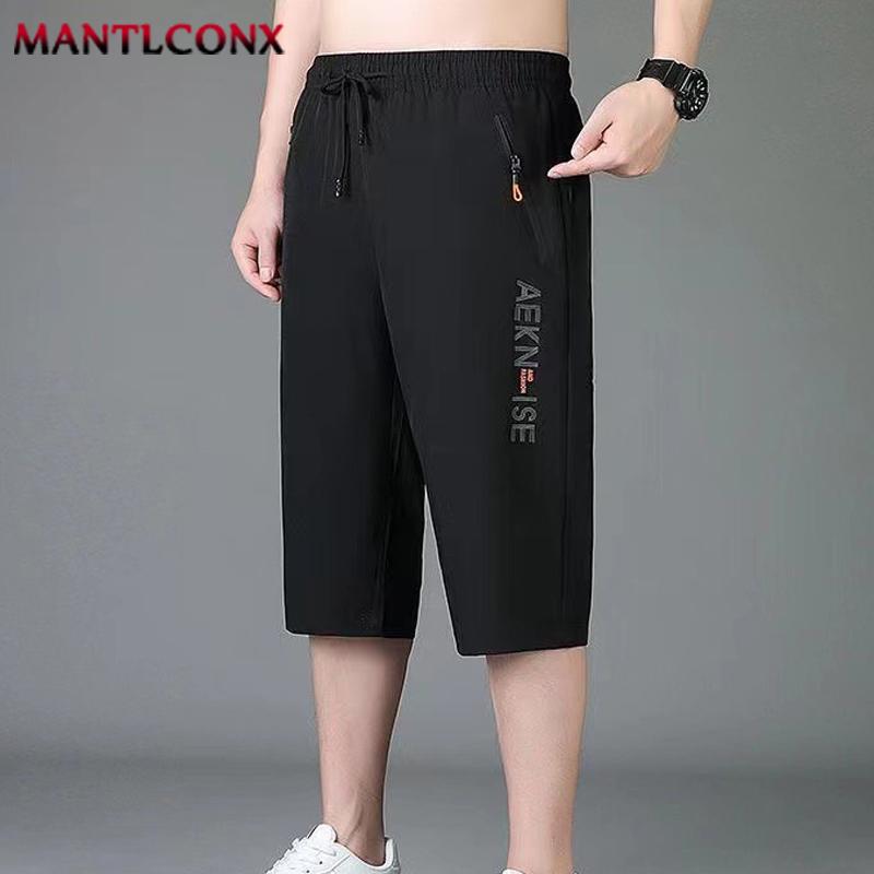 Sommer lockere Shorts Herren atmungsaktiv schnelltrocknend elastischer Bund Boardshorts Mode Jogging Herren Shorts Laufen Fitnessstudio Fitness L black