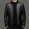 Yiliteng Men's Stand Collar Lambskin Leather Jacket YTMMRXF6618