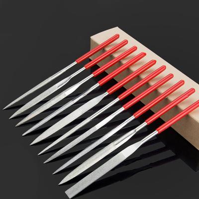 10 Adet Elmas İğne Dosyası Seti 3x140mm Mini İğne Dosyası Seti Taş Cam Metal Oyma El Sanatları El Aletleri İğne Dosyası Seti